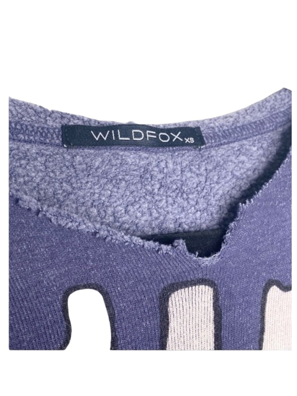 Y2K: OG Wildfox ☻︎ S’il Vous Plait Melted Letters Pullover Hoodie ☻︎ Navy Blue - Picture 12 of 16